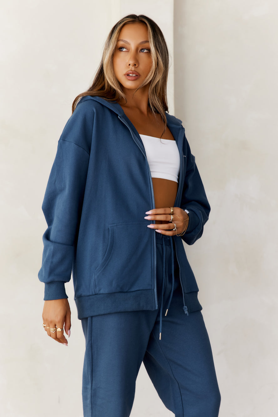 BASE Zip Up Chicago Hoodie Navy