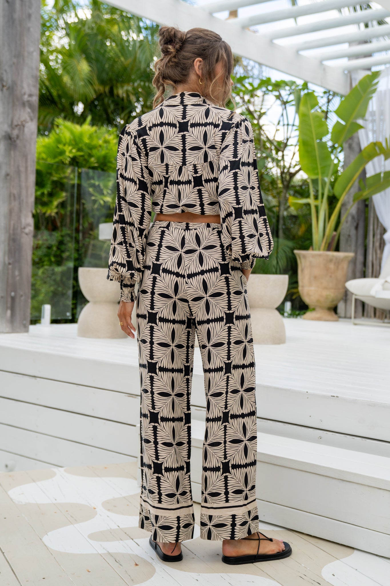 Soraya Black Beige Abstract Pants