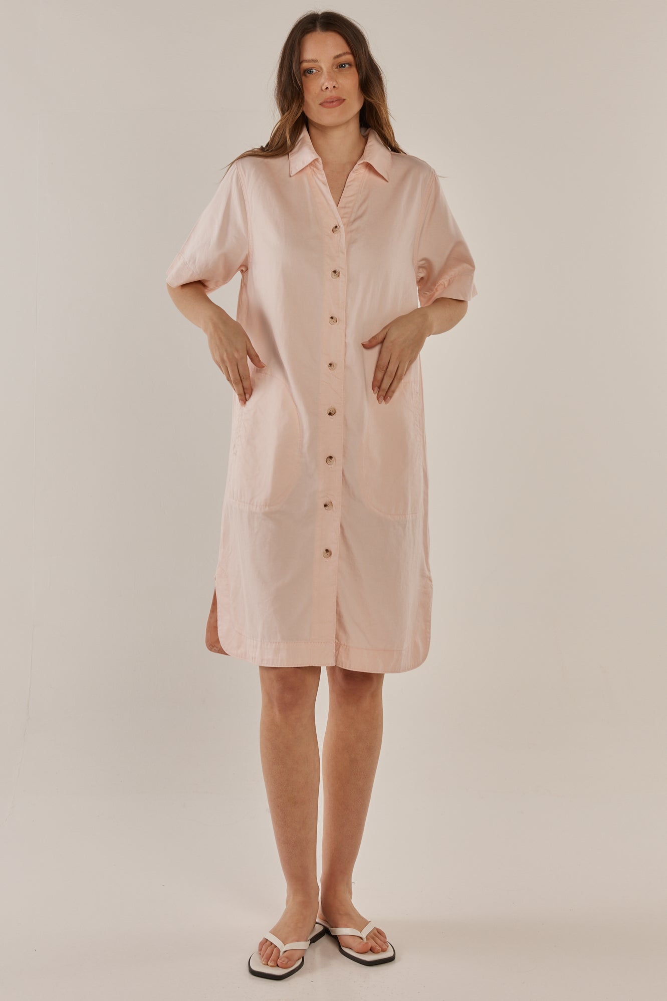 Dawson Denim Dress - Pink