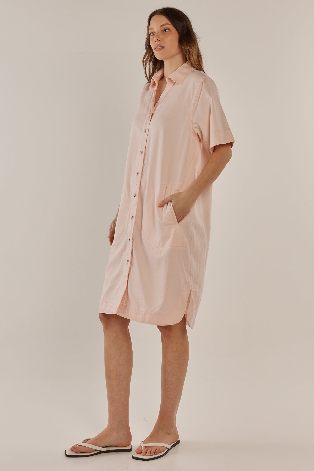 Dawson Denim Dress - Pink