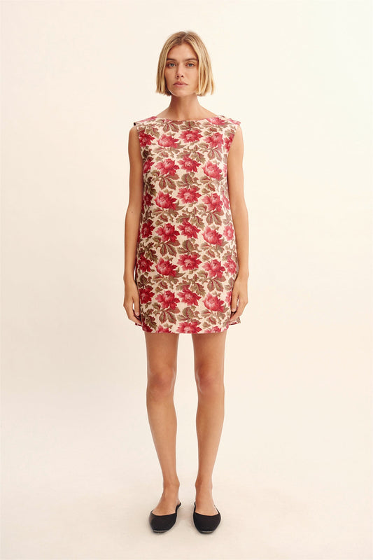ROSALIE SHIFT MINI DRESS - ROSE BUD