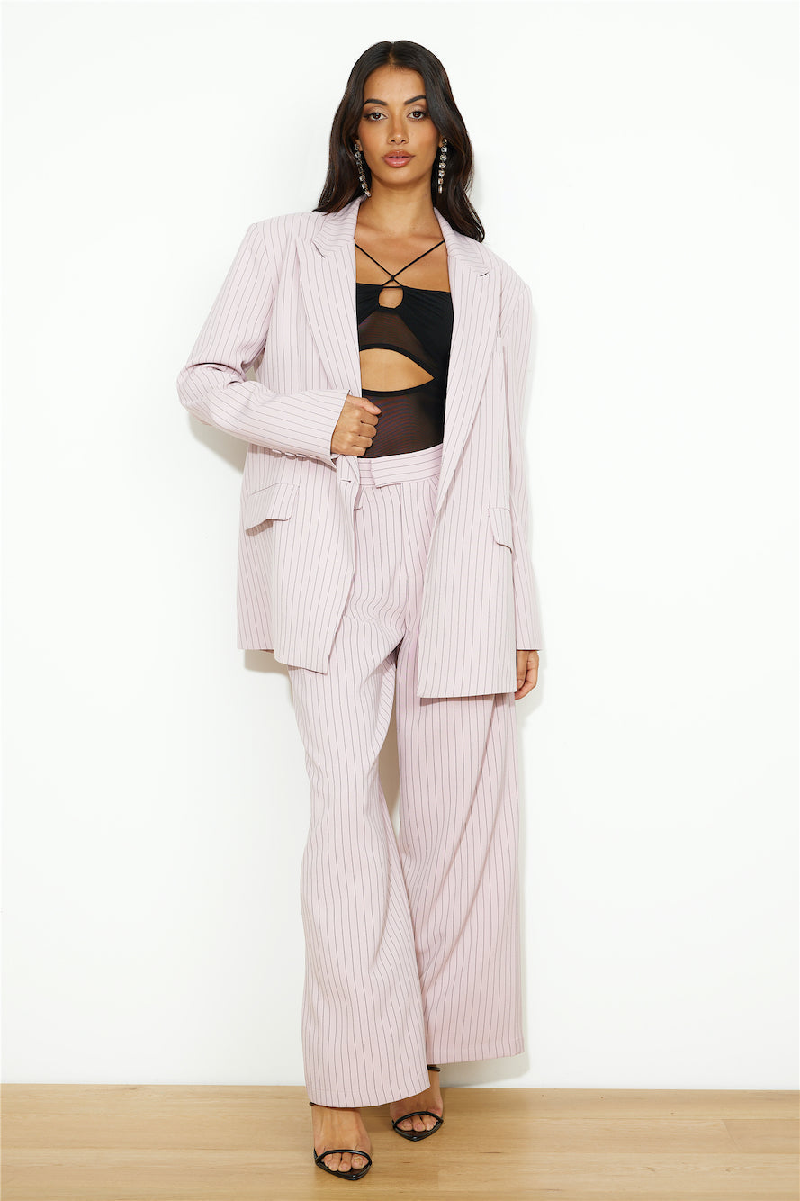 LIONESS NYC Blazer Pink Pinstripe