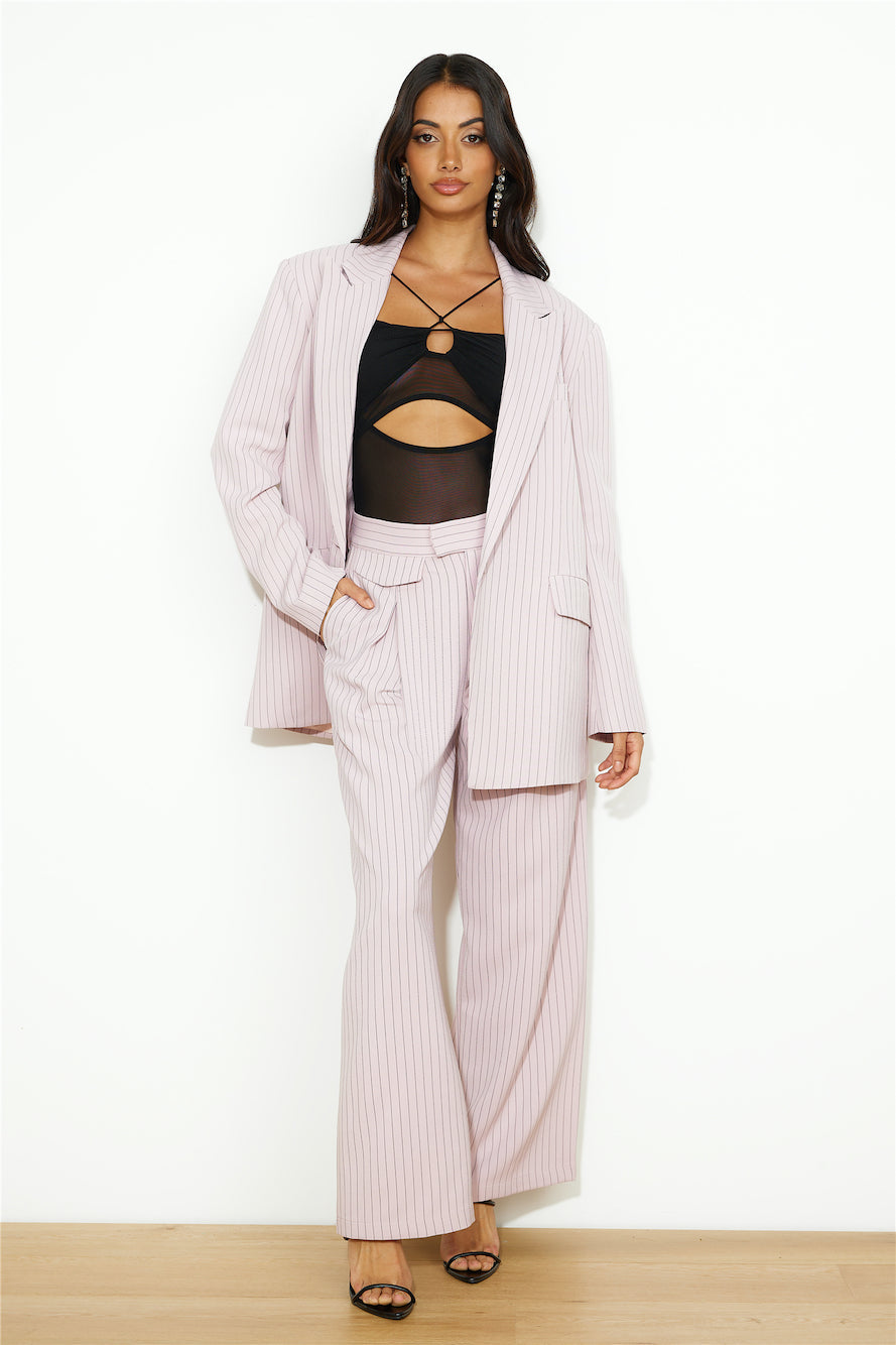 LIONESS NYC Blazer Pink Pinstripe