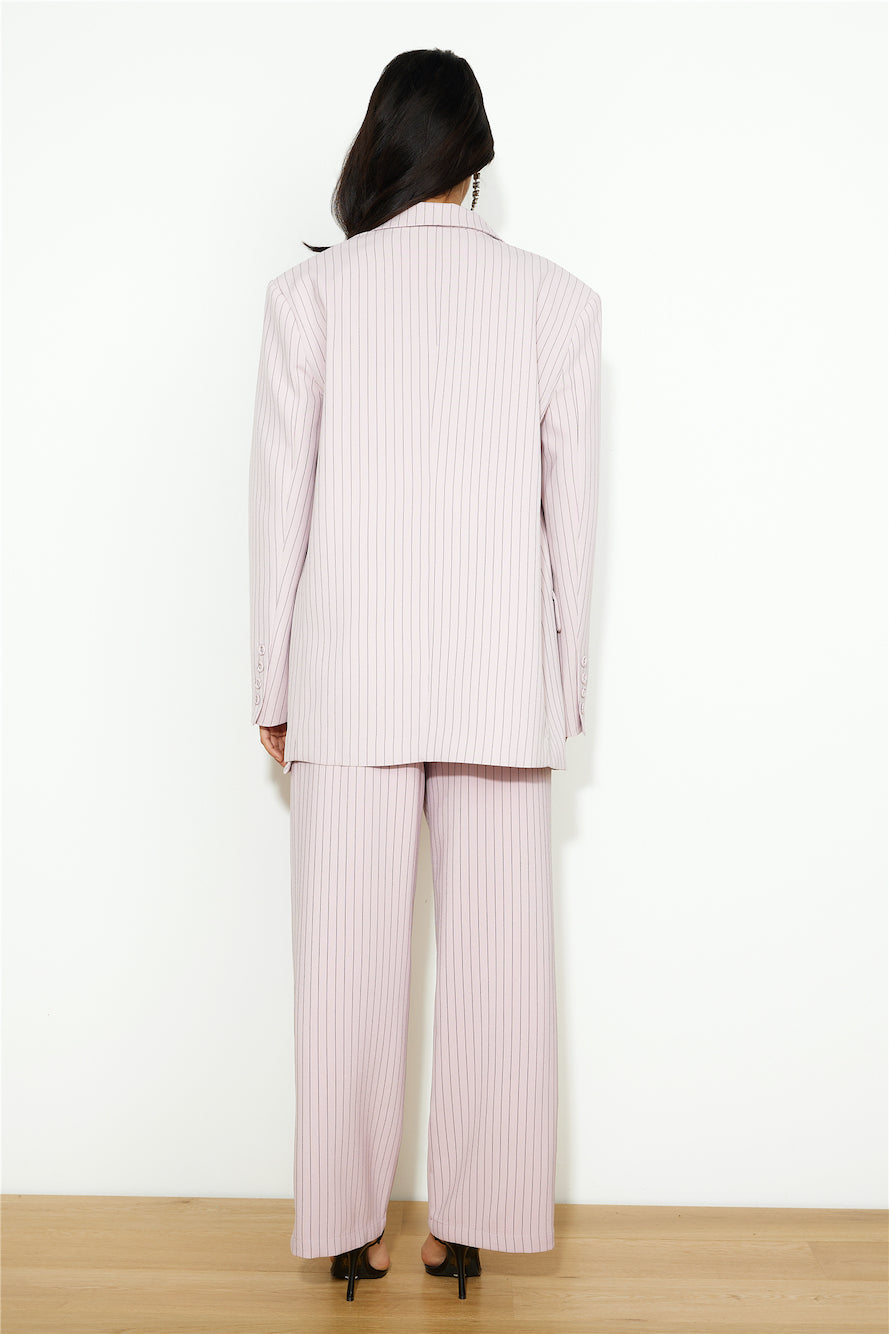 LIONESS NYC Blazer Pink Pinstripe
