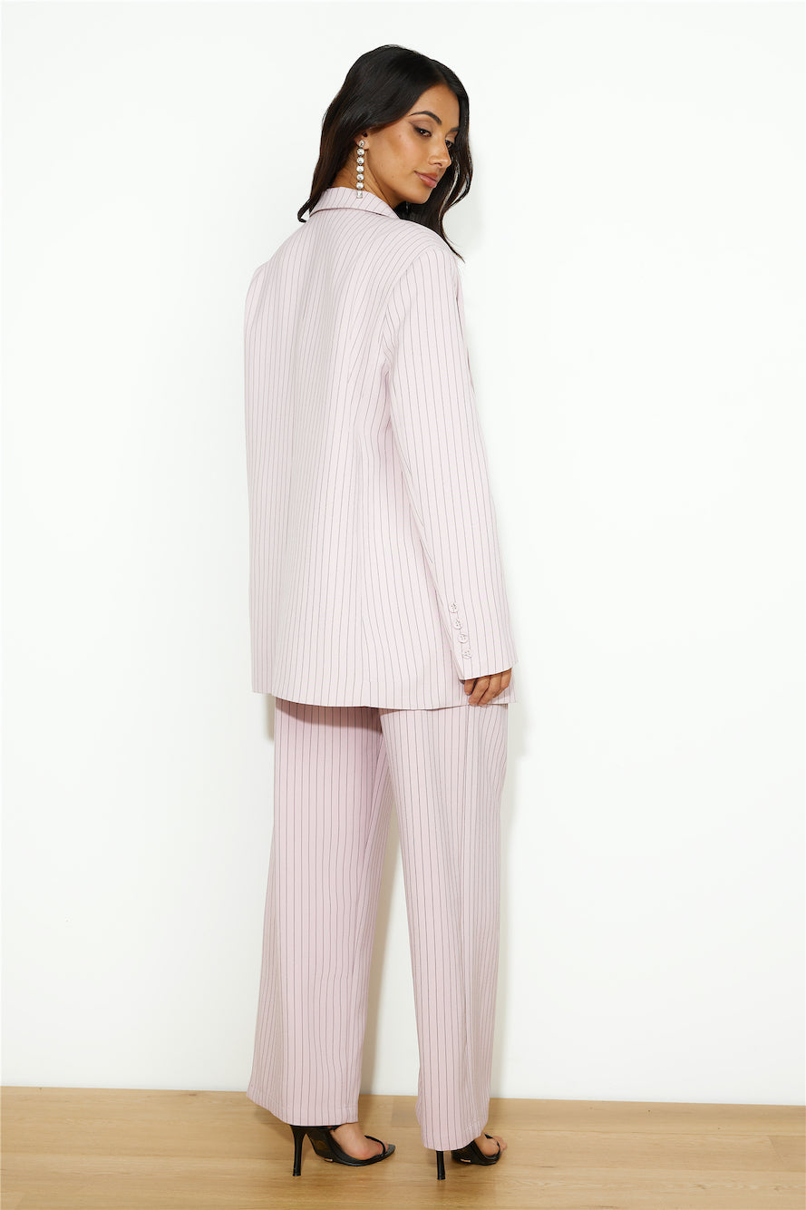 LIONESS NYC Blazer Pink Pinstripe