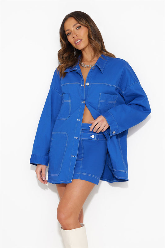 Walking Out Shirt Top Blue