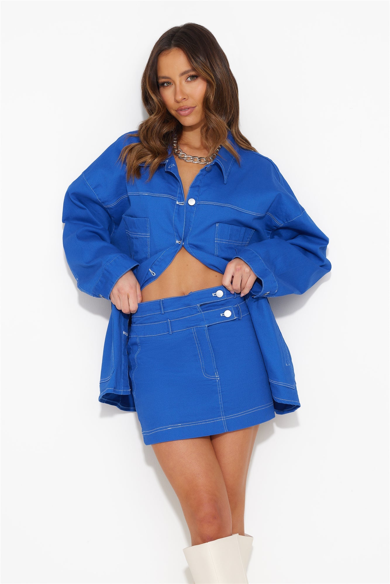 Walking Out Shirt Top Blue