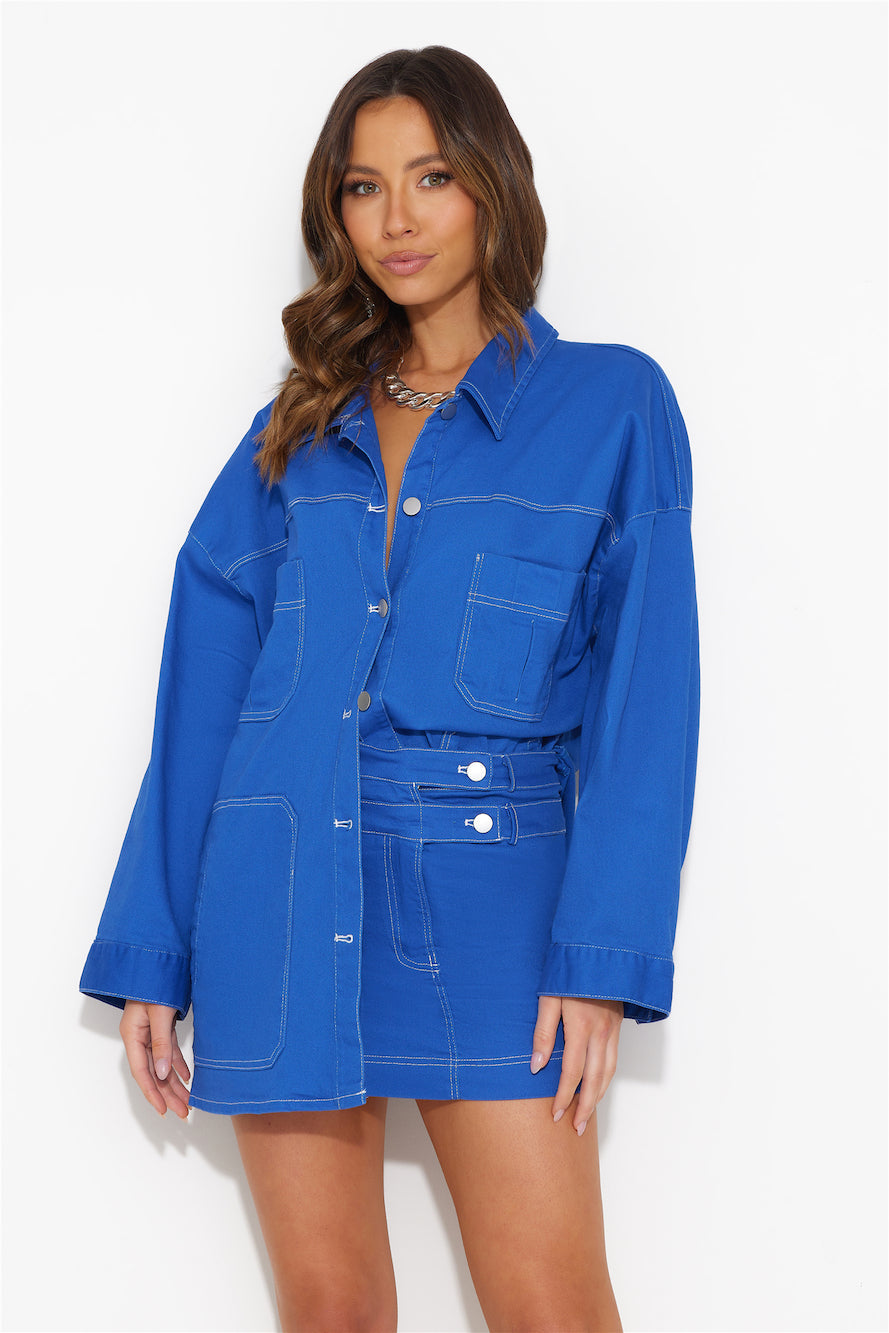 Walking Out Shirt Top Blue