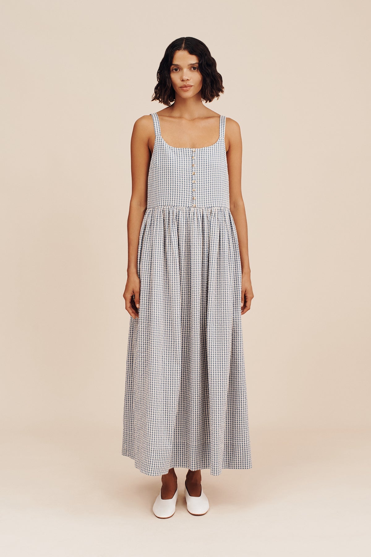 MIRA DRESS - BLUE GINGHAM