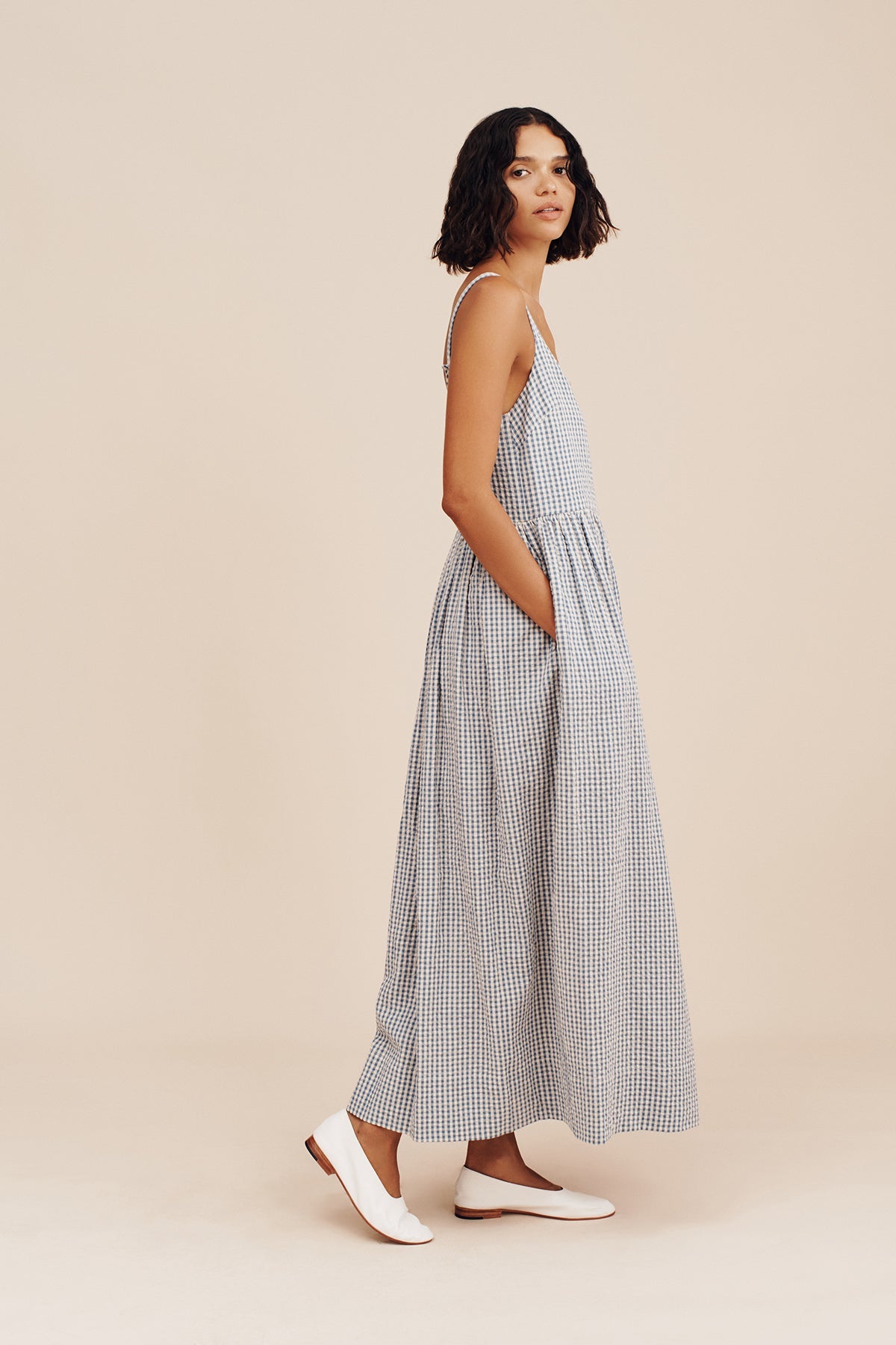 MIRA DRESS - BLUE GINGHAM