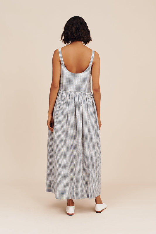 MIRA DRESS - BLUE GINGHAM