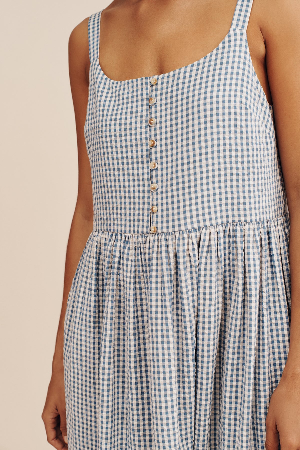 MIRA DRESS - BLUE GINGHAM