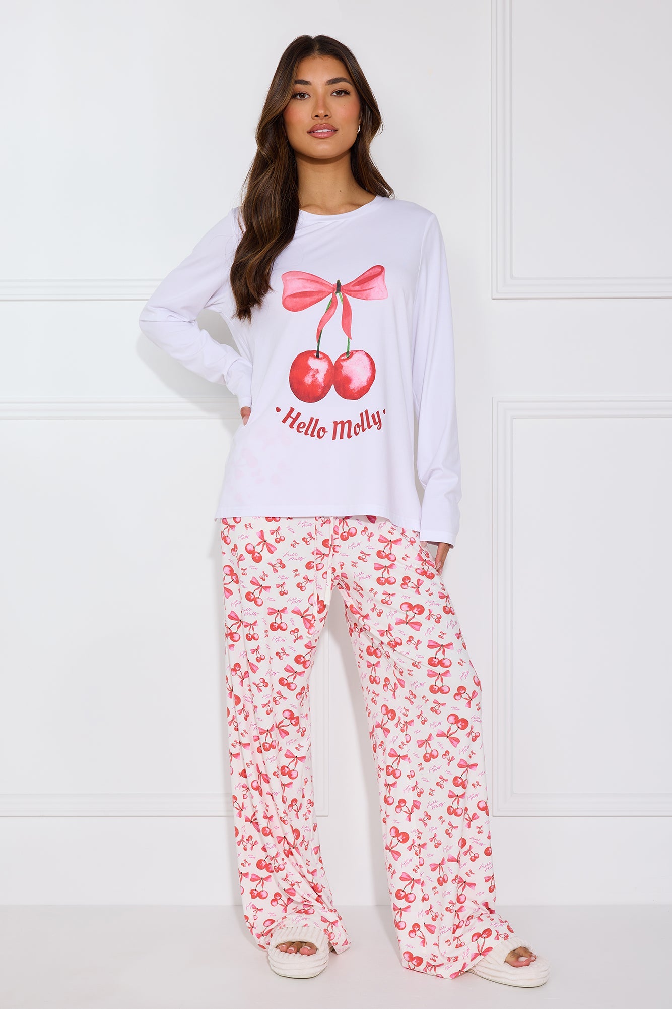 Cherry Pie Pyjama Pants White