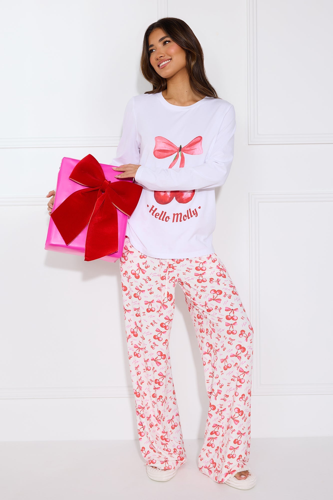 Cherry Pie Pyjama Pants White