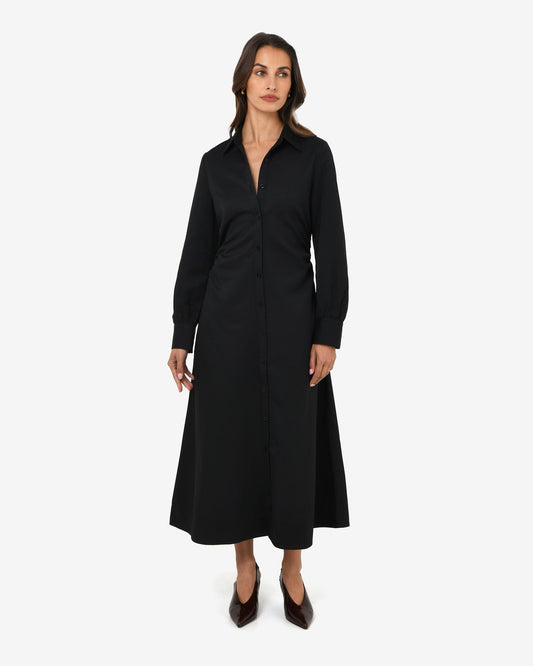 Lune Ruched Shirt Dress