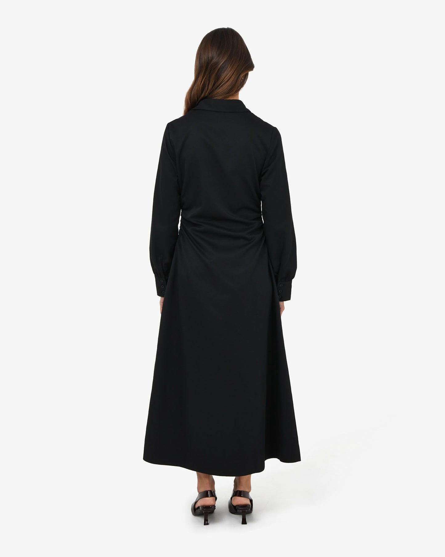 Lune Ruched Shirt Dress