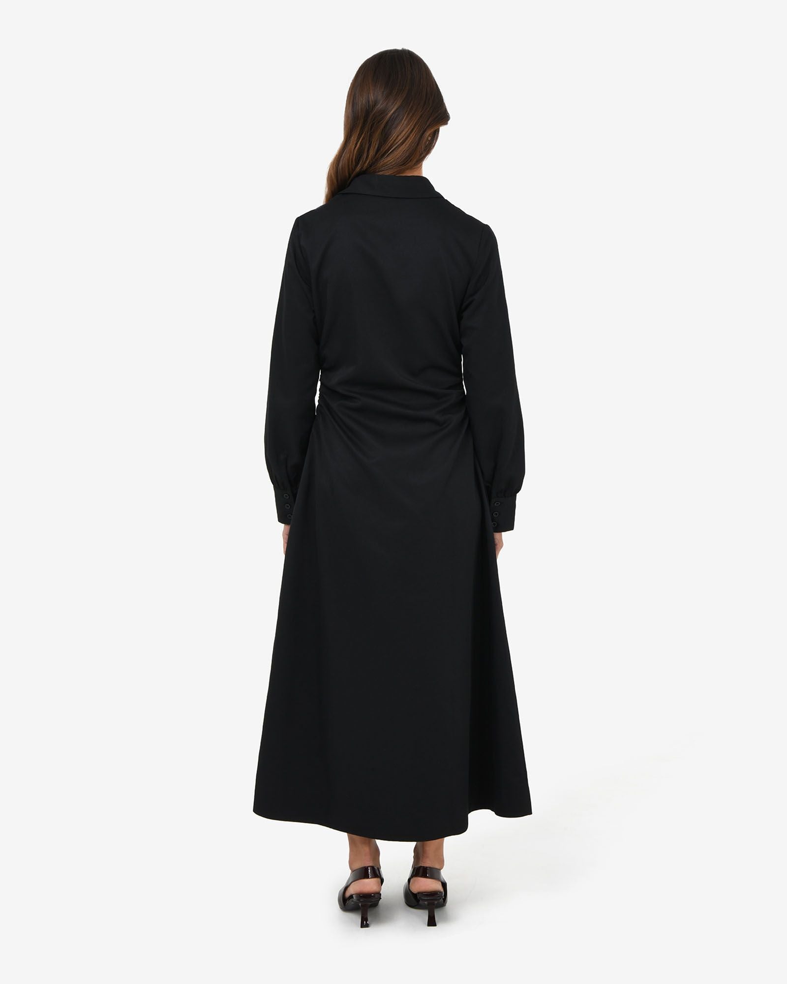 Lune Ruched Shirt Dress