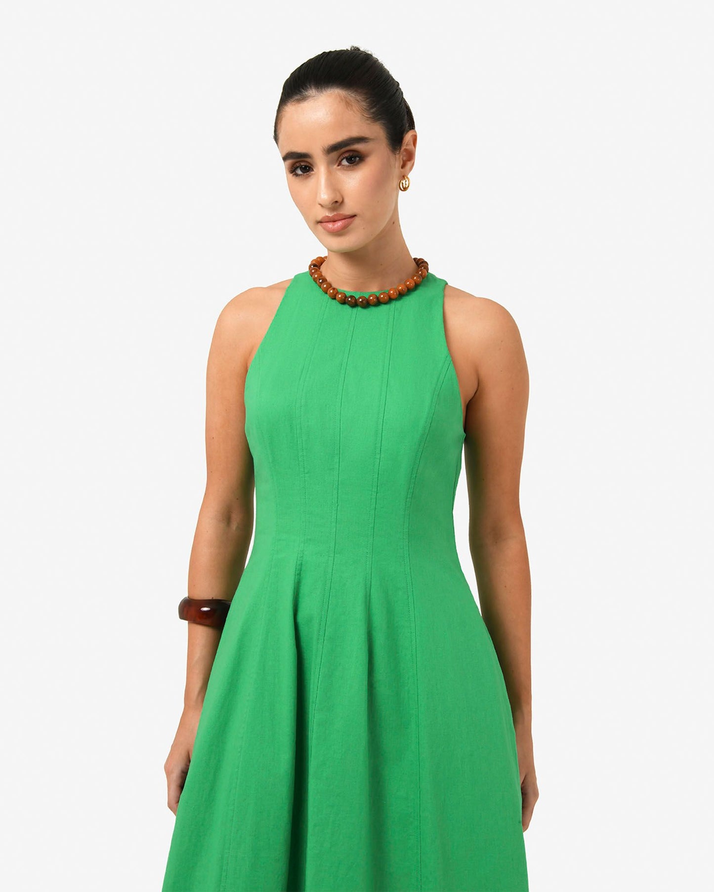 Tory Linen Blend Panel Dress