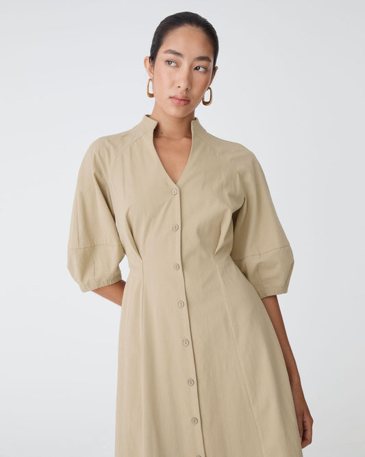 Lyn Lantern Sleeve Shirt Dress