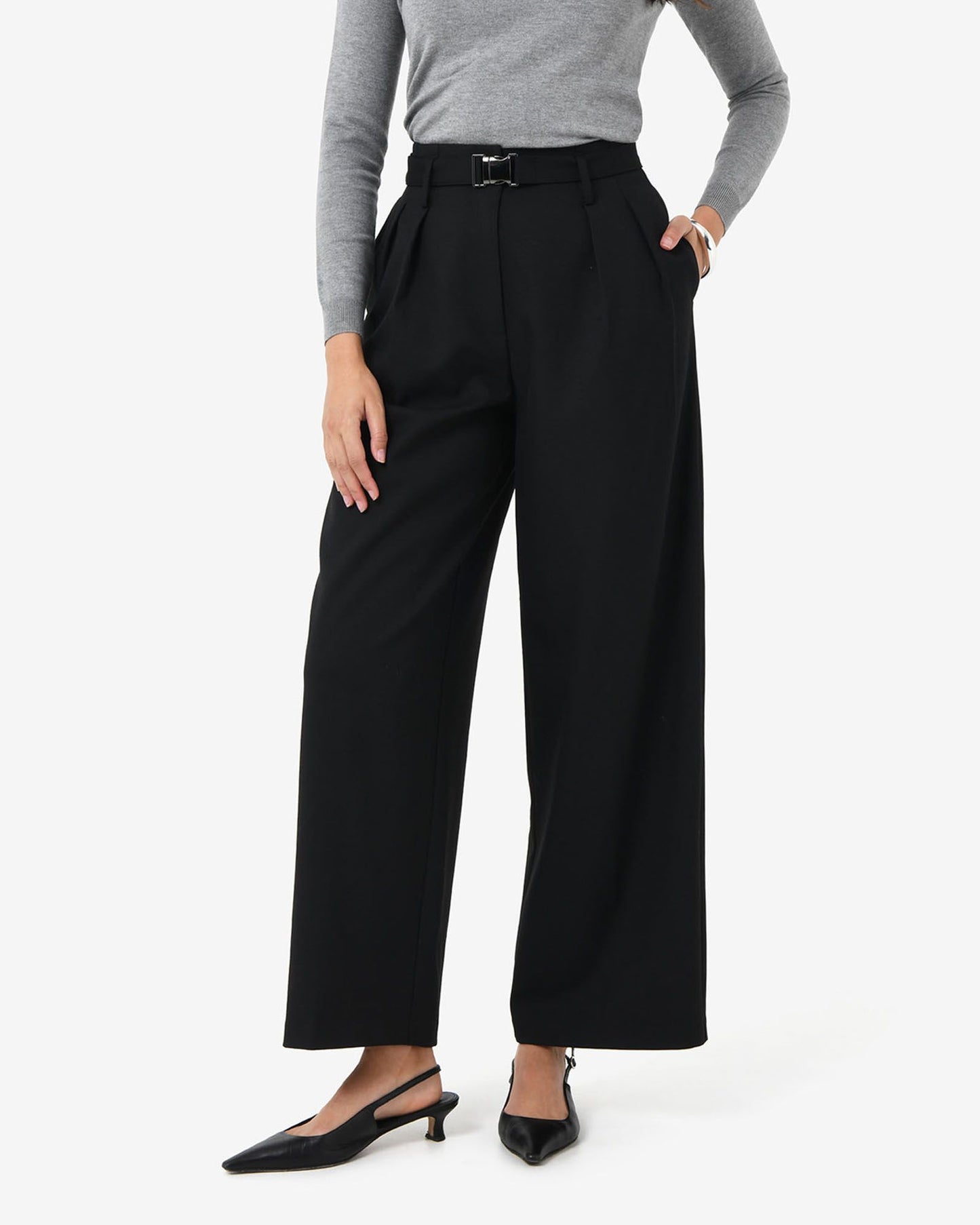 Nadia Buckle Wide Leg Pants