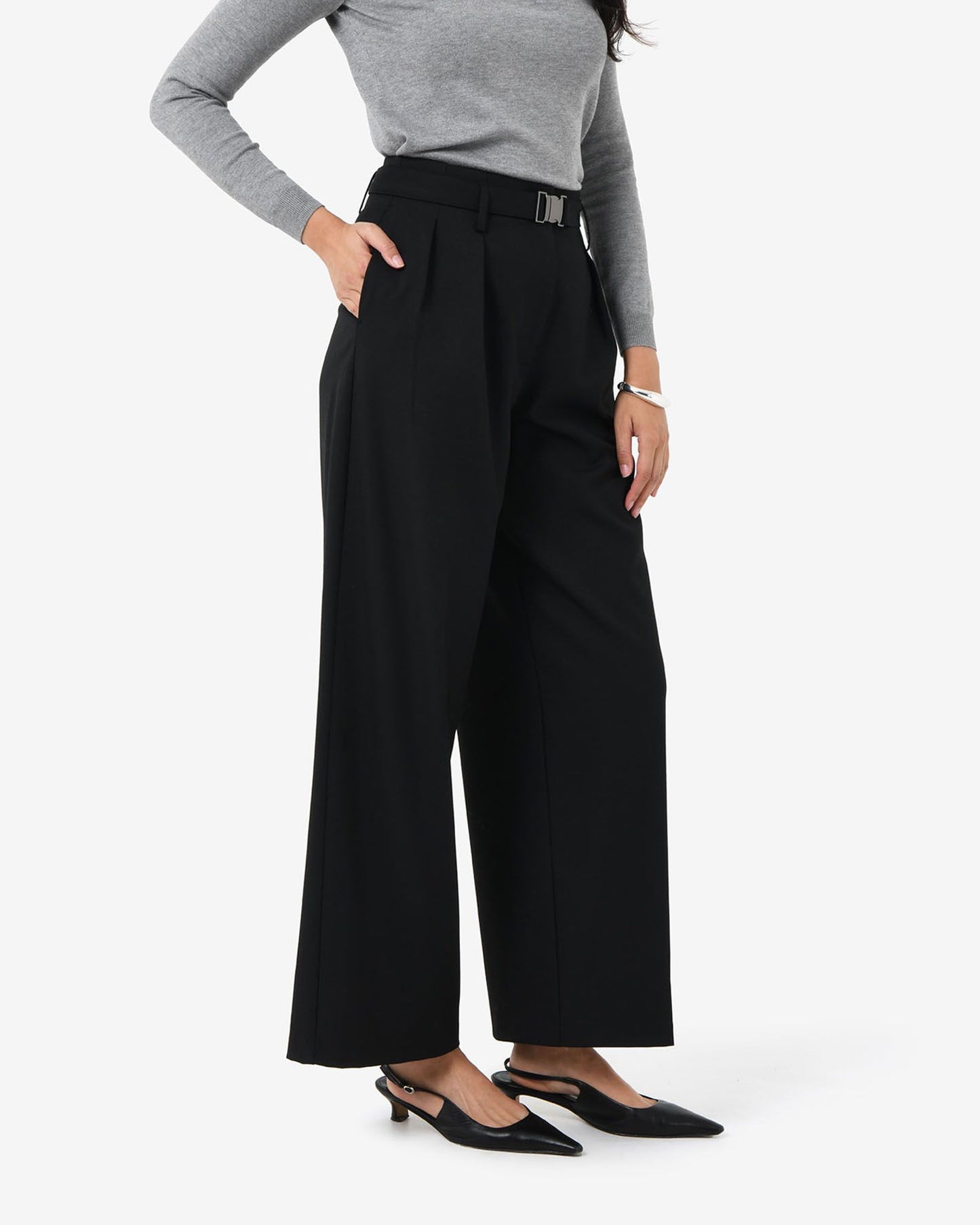 Nadia Buckle Wide Leg Pants
