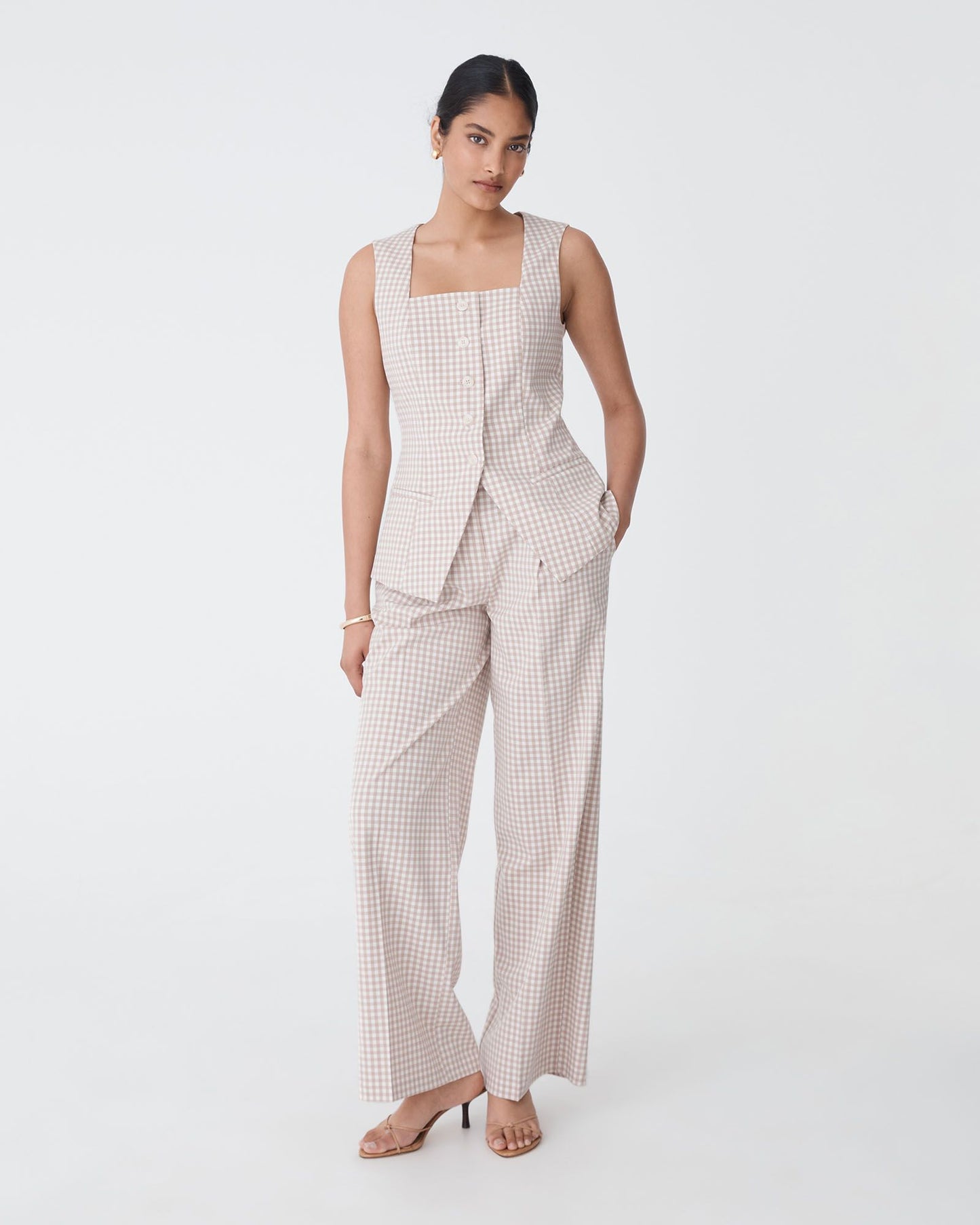 Koora Check Wide Leg Pants