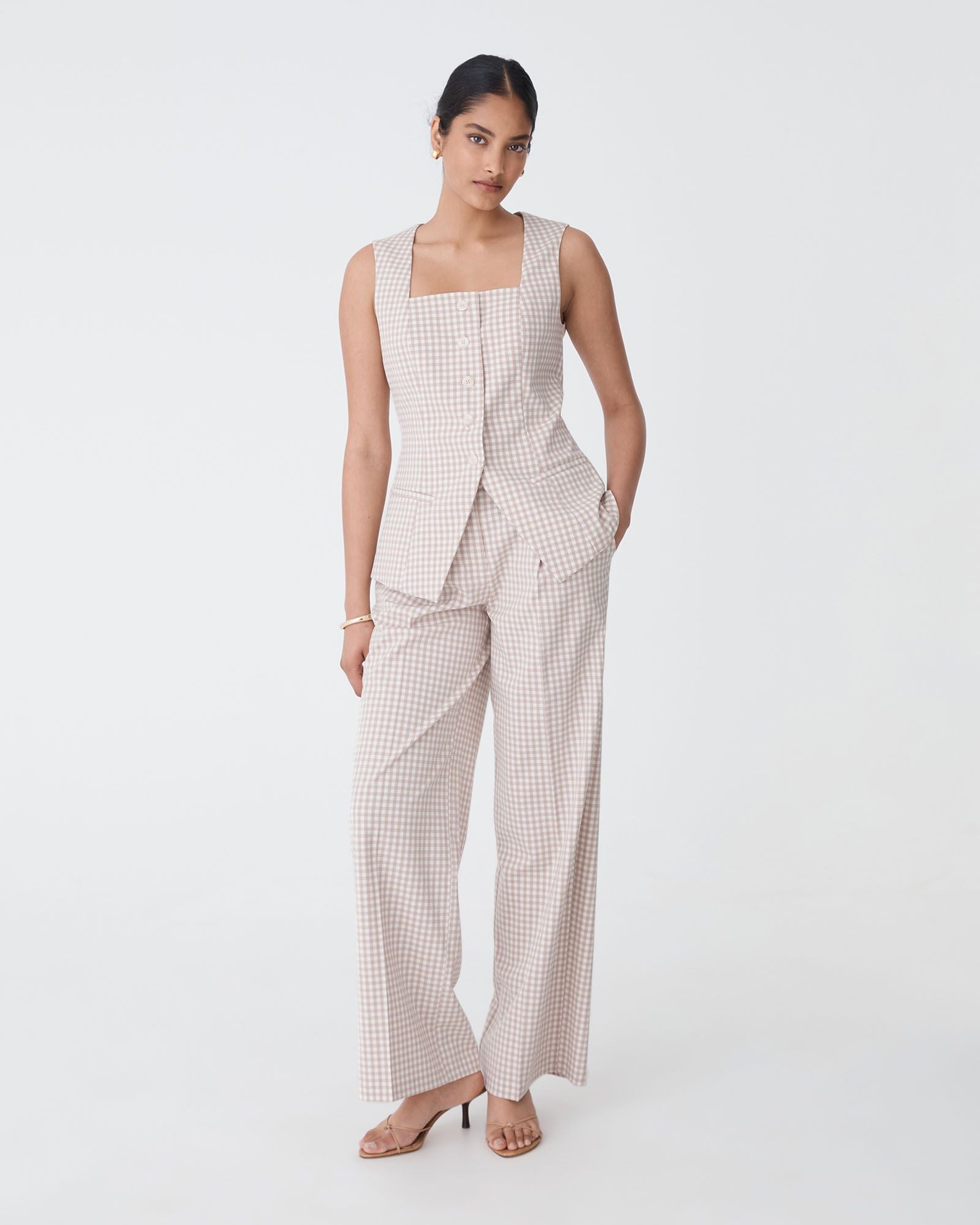 Koora Check Wide Leg Pants
