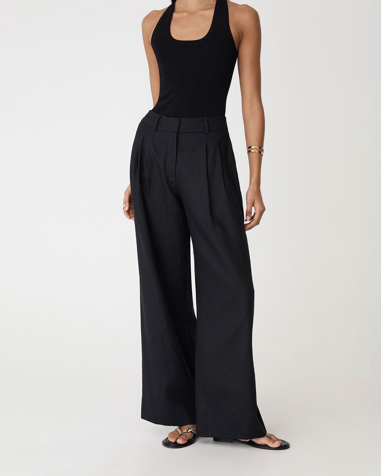 Ami Wide Leg Linen Pants