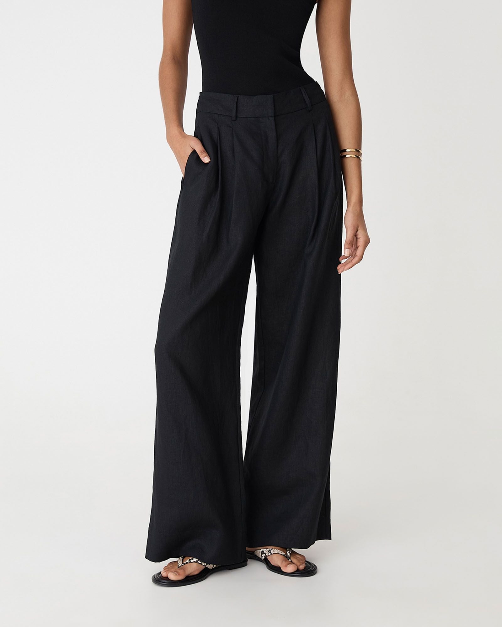 Ami Wide Leg Linen Pants