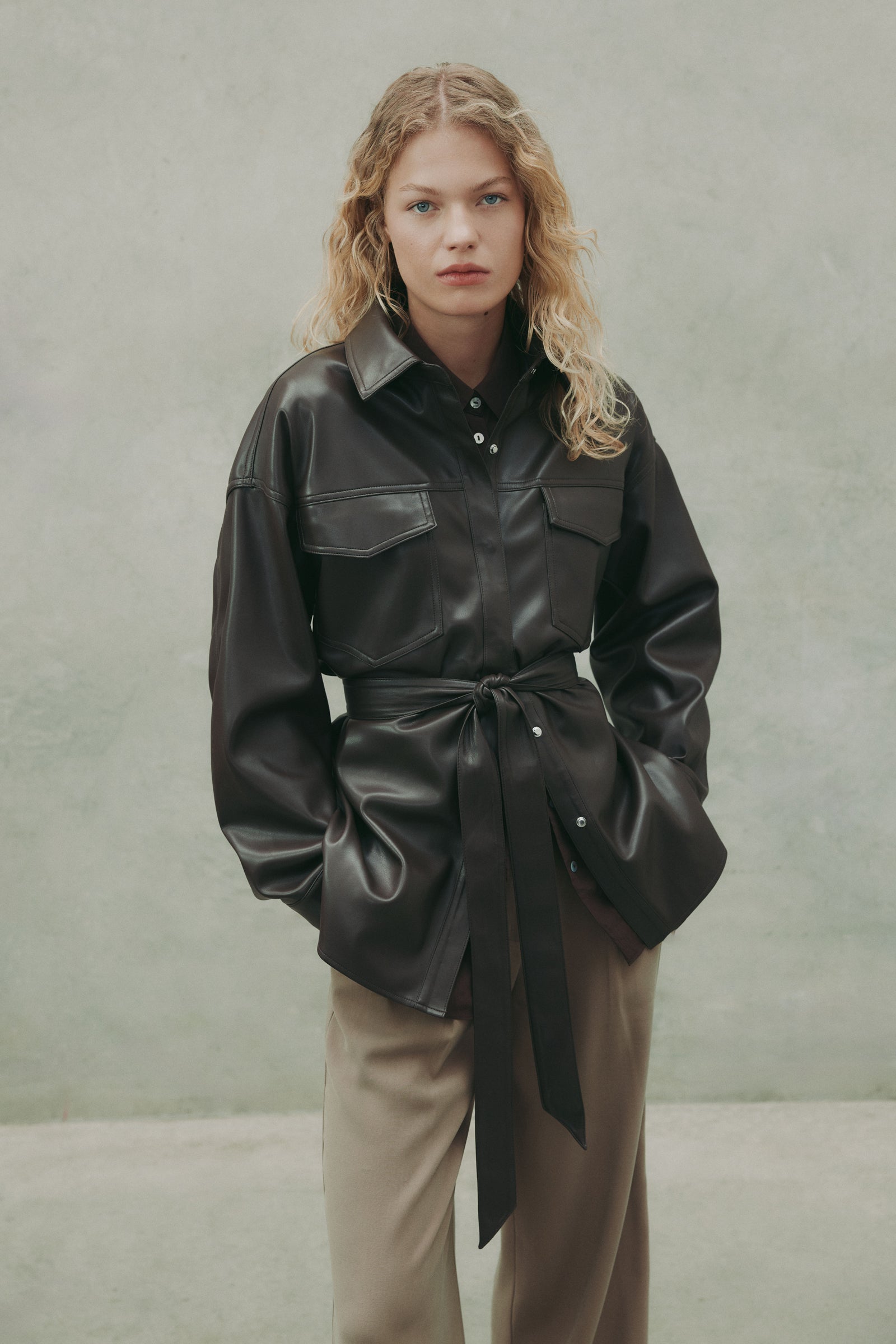 Camille Vegan Leather Overshirt