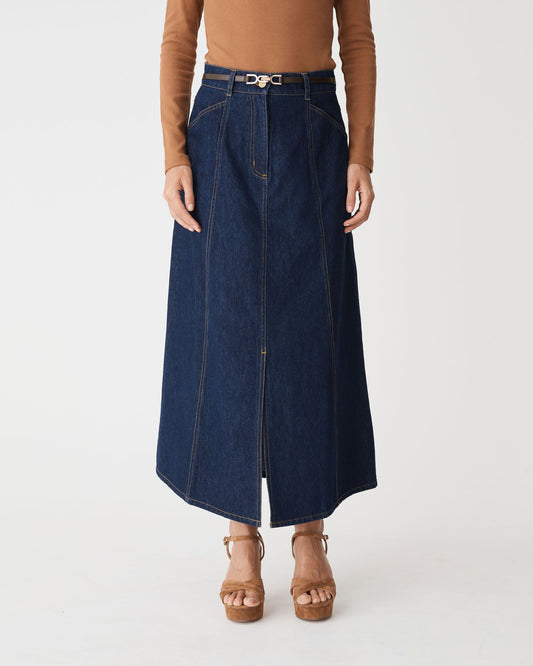 Nancy Panelled Denim Skirt