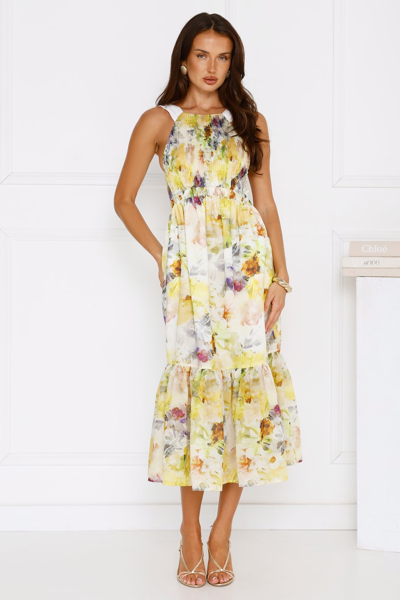 Sipping Sunshine Midi Dress Yellow