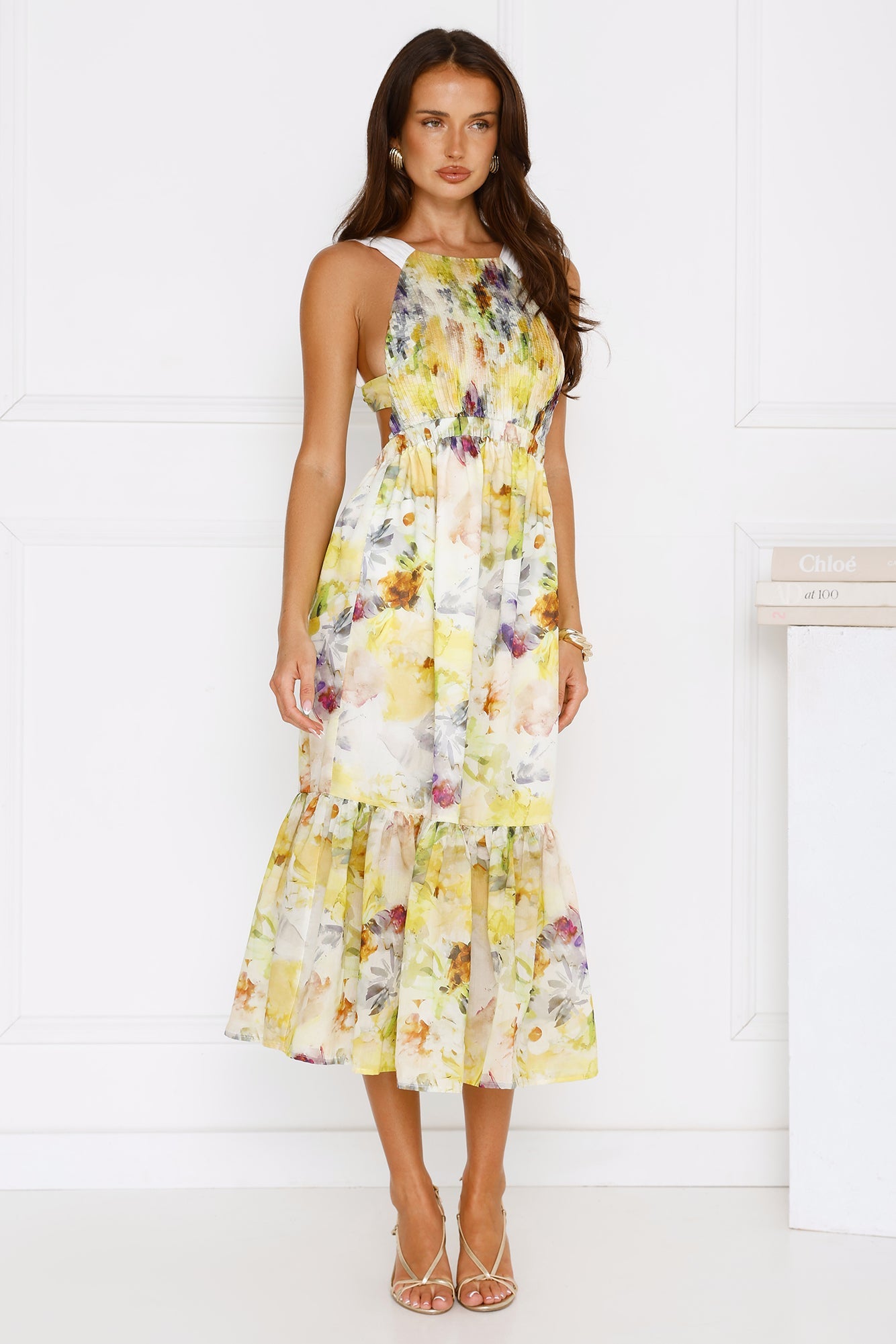 Sipping Sunshine Midi Dress Yellow