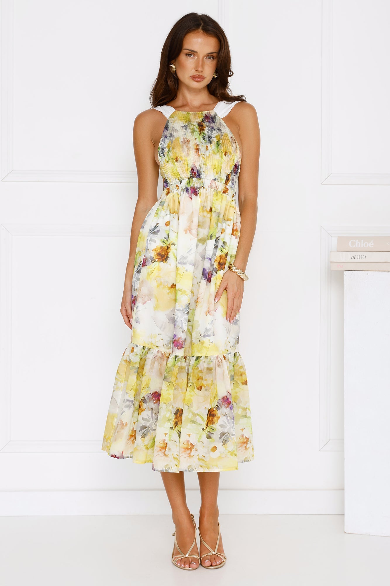 Sipping Sunshine Midi Dress Yellow
