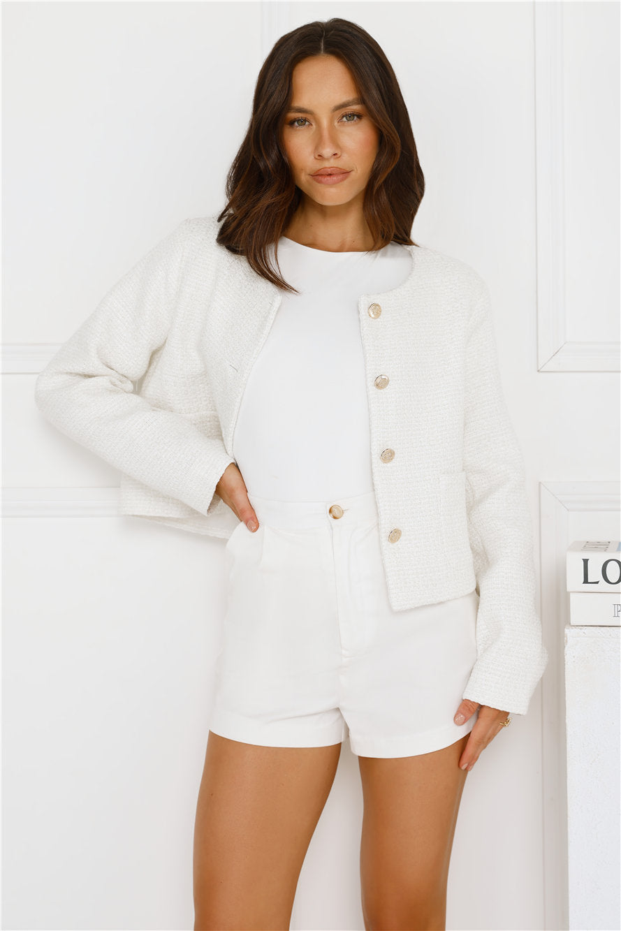 Especially Designed Tweed Jacket White