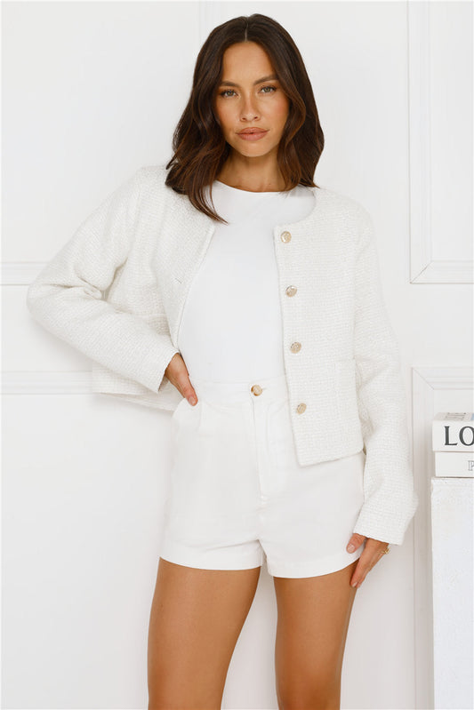 Especially Designed Tweed Jacket White