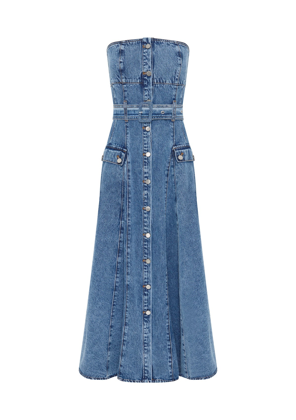 Aveline Denim Strapless Dress