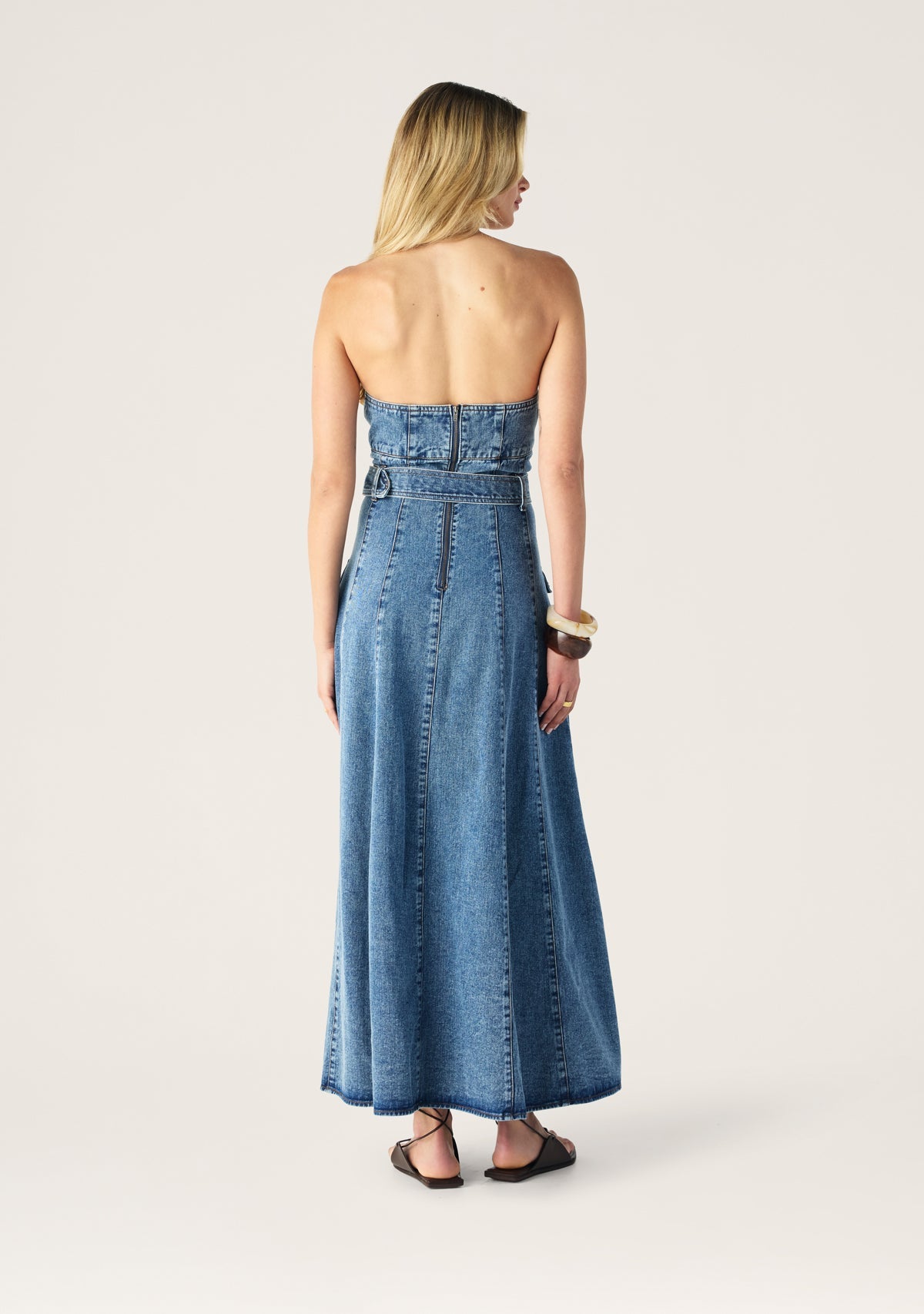 Aveline Denim Strapless Dress
