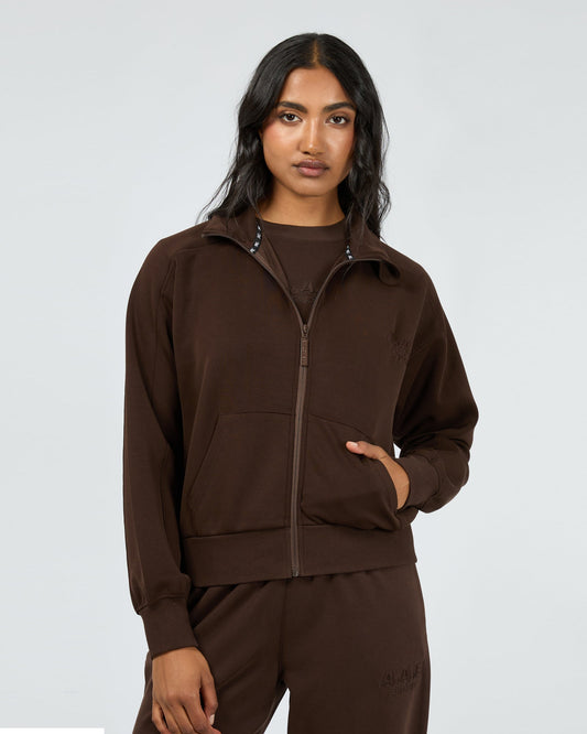 Luxe Active Zip Through Brown