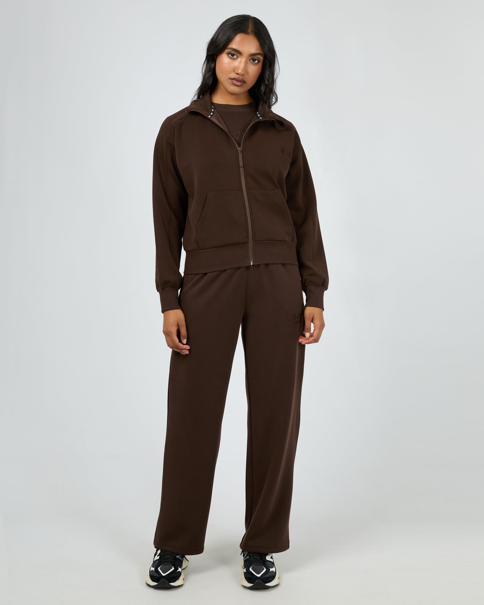 Luxe Active Zip Through Brown