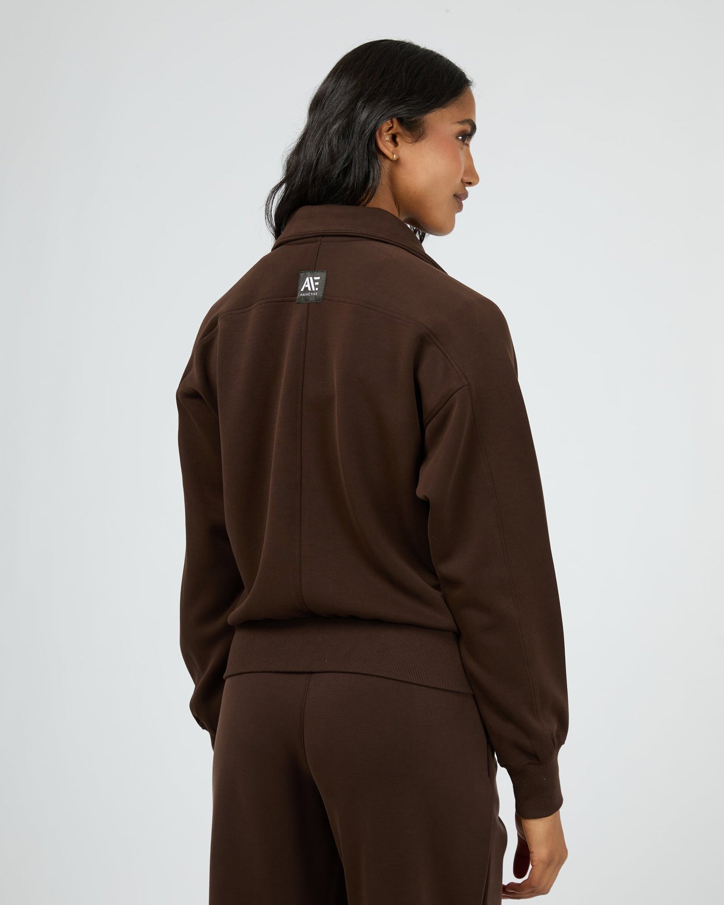Luxe Active Zip Through Brown