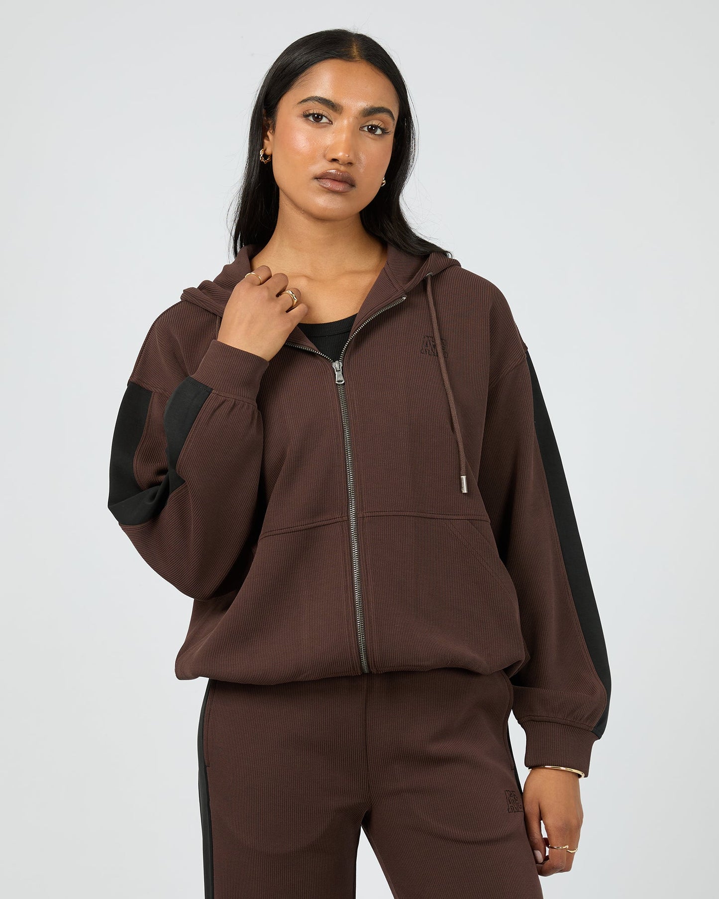 Lounge Zip Hood Brown