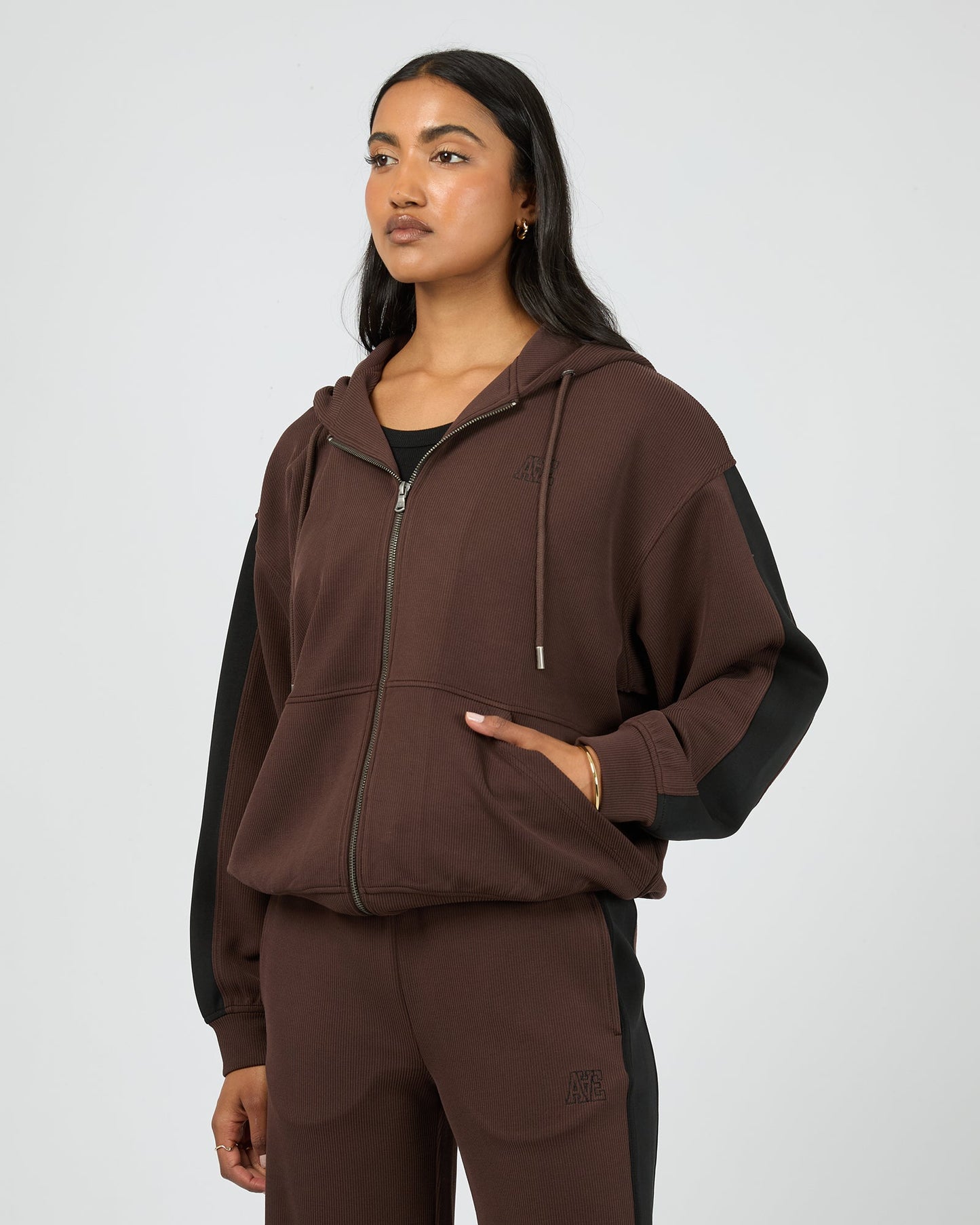 Lounge Zip Hood Brown