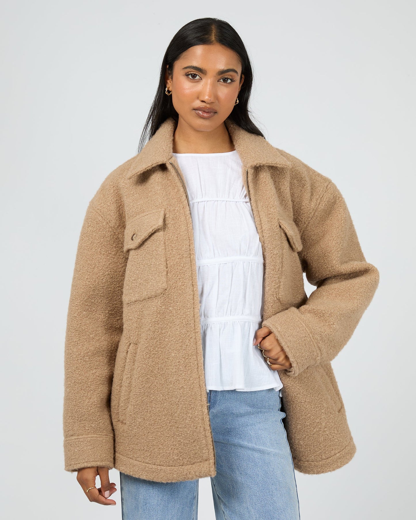 Aria Shacket Tan