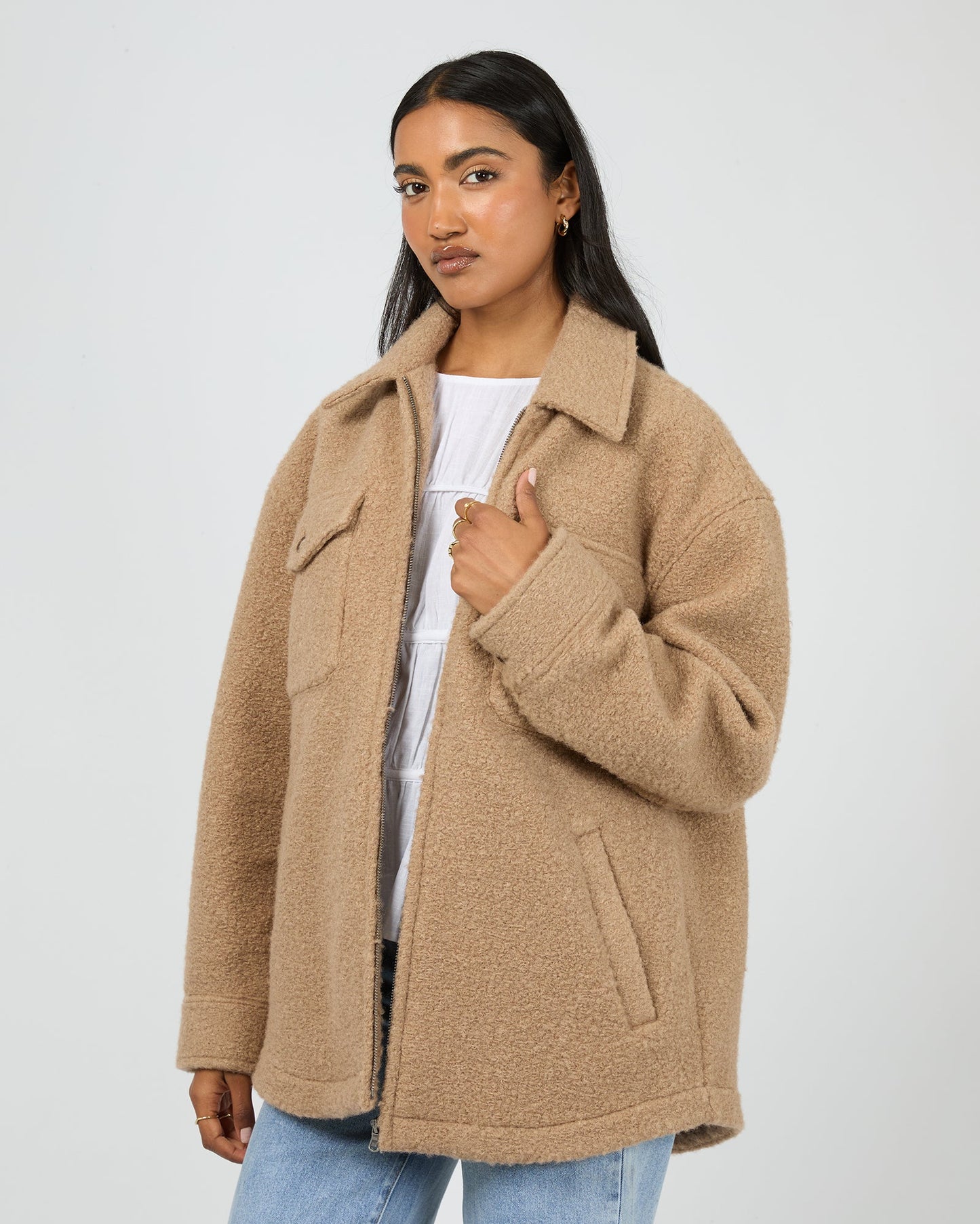 Aria Shacket Tan