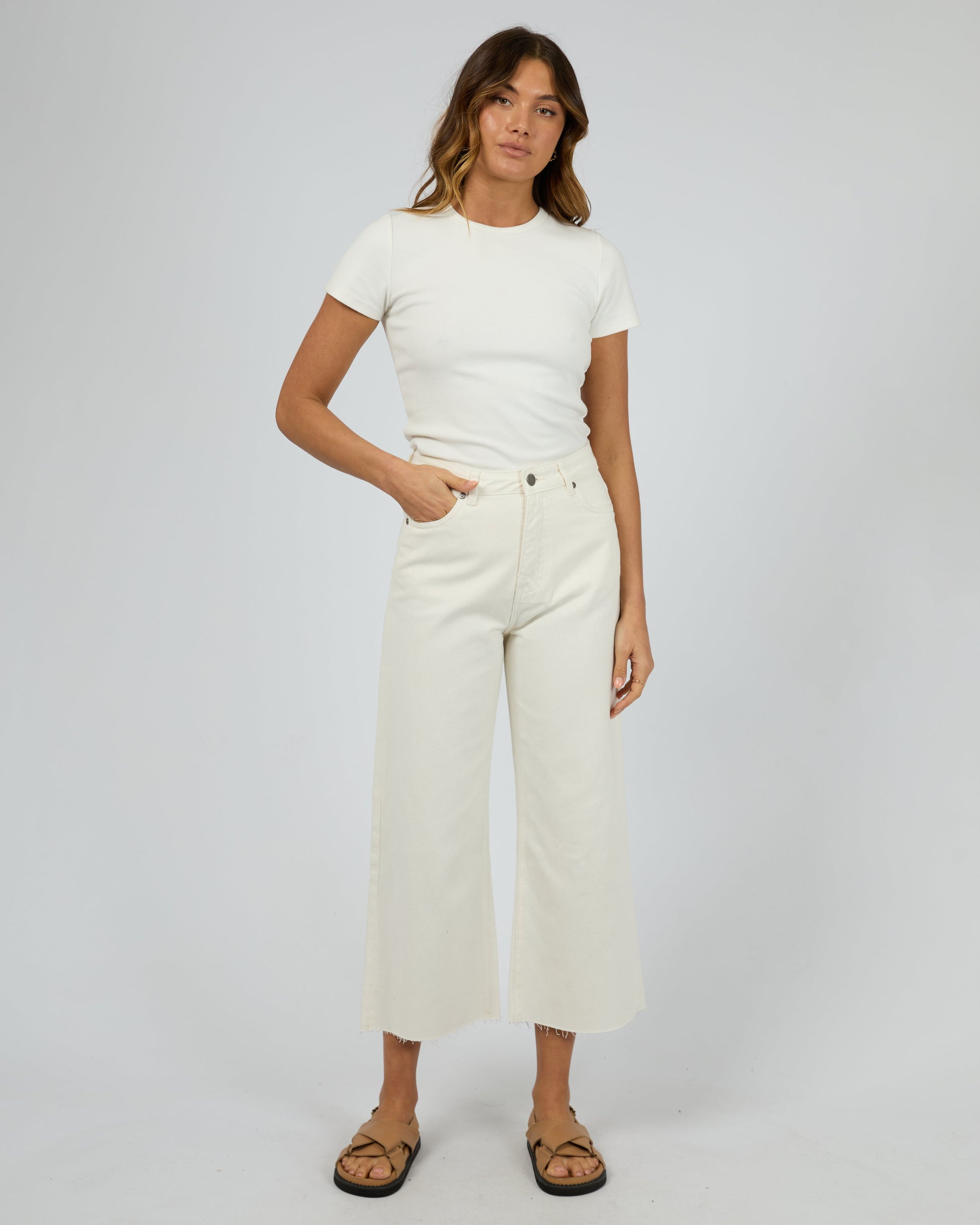 Charlie High Rise Wide Leg Jean Vintage White