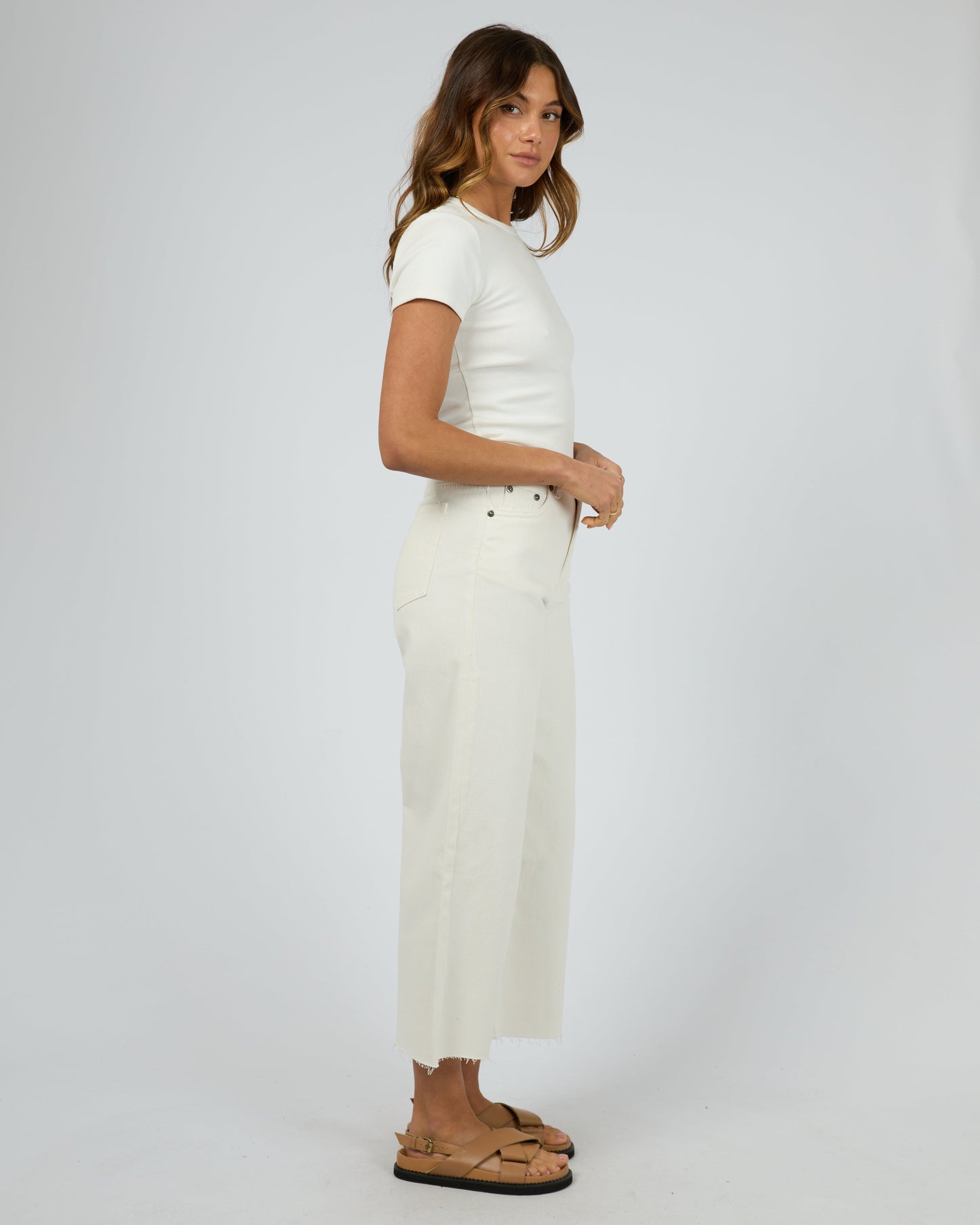 Charlie High Rise Wide Leg Jean Vintage White