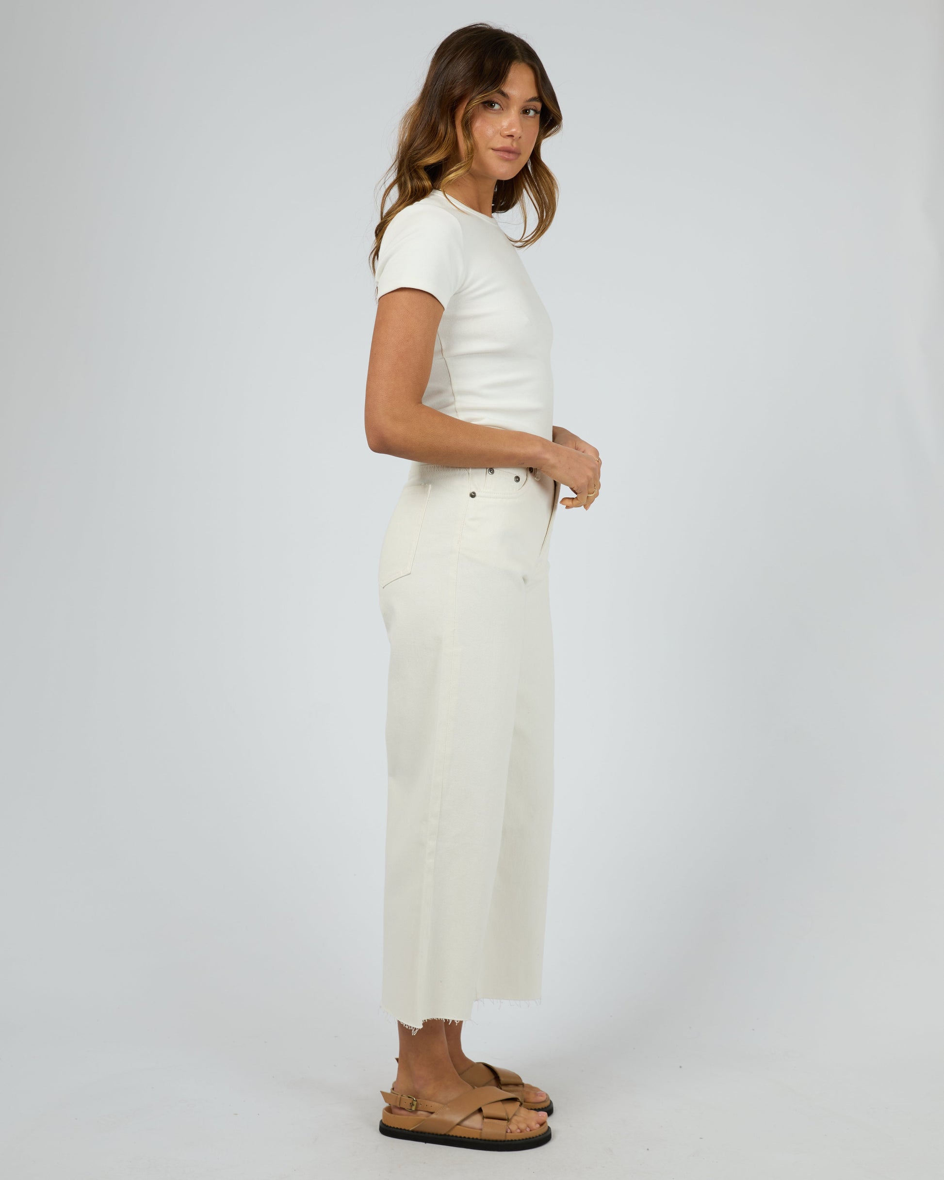 Charlie High Rise Wide Leg Jean Vintage White