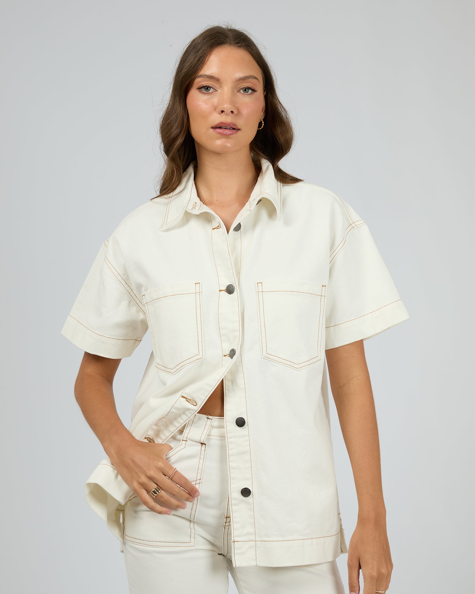 Simi Denim Shirt Vintage White