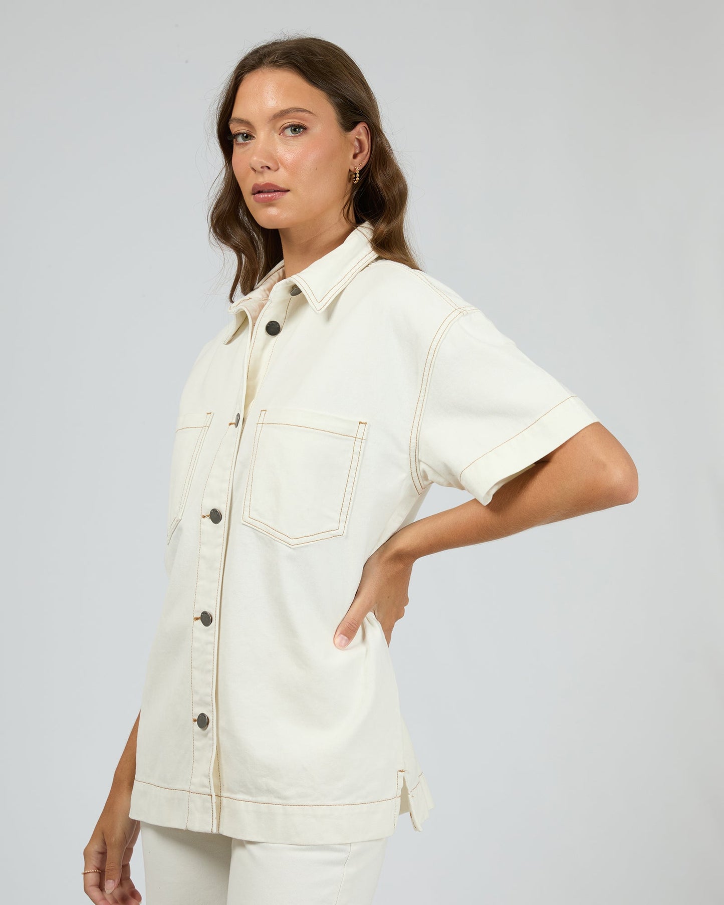 Simi Denim Shirt Vintage White